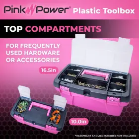 850029514695 PINK POWER Tool Box Women Sewing Art Craft Pla #3