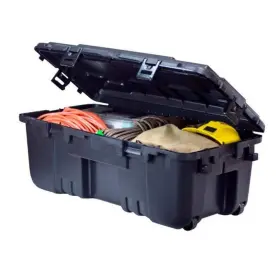 181973 PLANO Storage Tote Box Hinged Lid Wheels Stackable