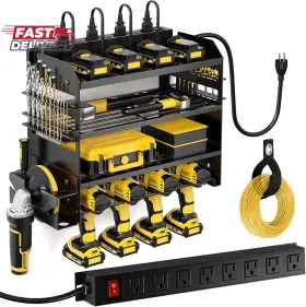 726084443020 POKIPO Power Tool Organizer Wall Mount Charging