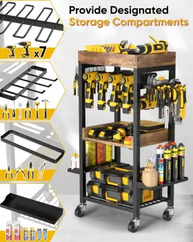 752870895100 POKIPO Power Tool Organizer Wheels Movable #2