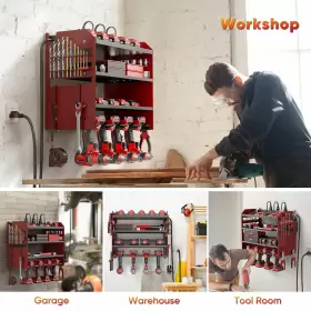 752870899344 POKIPO Power Tool Organizer Drill Holder Station #3