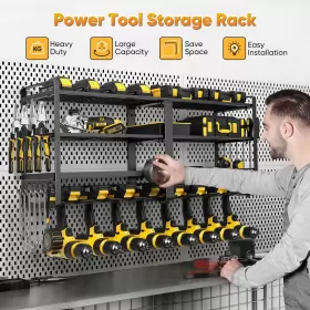 752870915112 POKIPO Power Tool Organizer Wall Mount Drill #2