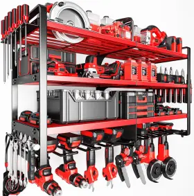 753448046610 POKIPO Power Tool Organizer Wall Mount Layers