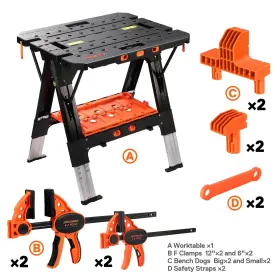 044295992145 PONY Folding Table Sawhorse Workbench #2