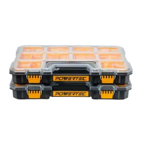 20-COMPARTMENTS POWERTEC Organizer Tool Box Water Dust