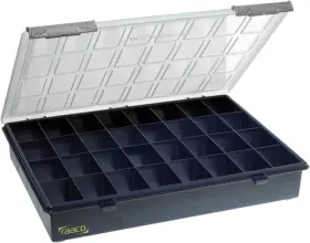 136181 RAACO Assorter Tool Box Organizer Slots Grid Semi Tran