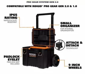254065-254067-254071 RIDGID Rolling Tool Box Storage Lockable #2