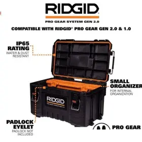 320483663 RIDGID Pro Gear Modular Tool Box Storage Organizer