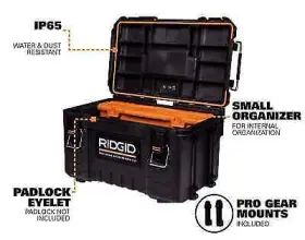 5656 RIDGID Rolling Tool Box Stackable Lockable Organizer #3