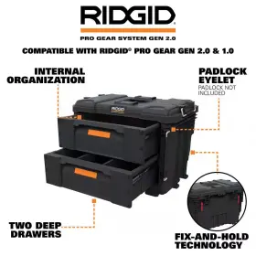 705353704888 RIDGID Pro Gear Drawers Modular Tool Box Storage