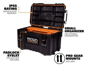 75676 RIDGID Pro Gear Modular Tool Box Storage Organizer
