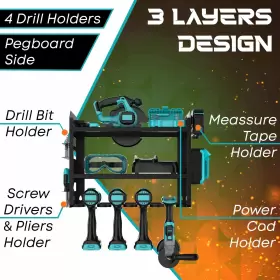 198168562475 ROCFORCE Power Tool Organizer Wall Mount Storage #3