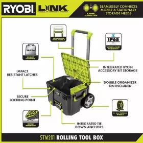 STM201 RYOBI Link Rolling Tool Box Handles Lockable Assembled #3
