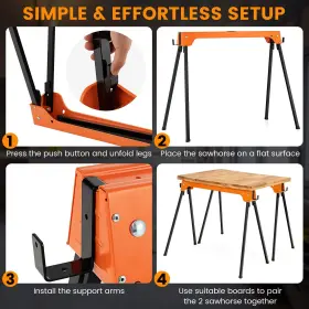798470282872 S-AFSTAR Saw Horses Pack Folding Table Twin #3