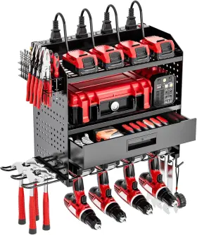 445039233211 SEENWUUN Power Tool Organizer Wall Mount Station