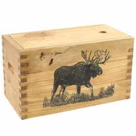 12650-1 SHEFFIELD Standard Pine Craft Box Moose Design