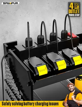 605182537957 SPAMPUR Power Tool Organizer Wall Mount Charging #2