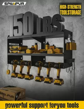 605182537957 SPAMPUR Power Tool Organizer Wall Mount Charging #3