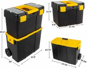 75-3042 STALWART Rolling Tool Box Storage Wheels Stackable #2
