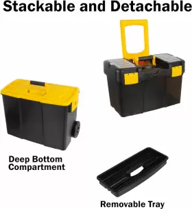 75-3042 STALWART Rolling Tool Box Storage Wheels Stackable #3