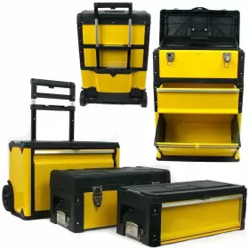 844296063765 STALWART Tool Box Wheels Stackable Chest Craft