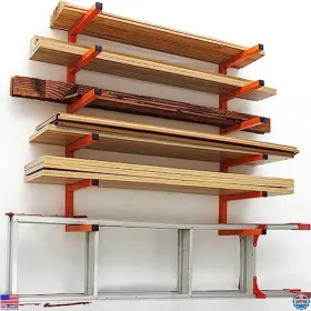 B0C6JW5LGR STANLEY Wall Mount Lumber Storage Rack Organizer