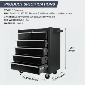762915816373 SUMKEA Drawer Rolling Tool Chest #2