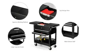 445045943951 SUPERBUY Rolling Tool Box Cabinet Wheels Drawer #2