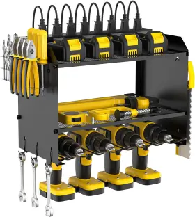 Gjjz POWER Tool Organizer Wall Mount Charging Station Drill