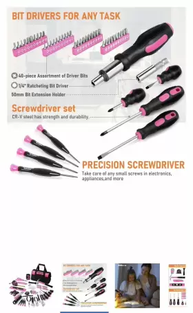 SET-207 THINKWORK Pink Tool Repairing Lady Kit #2