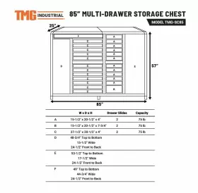 TMG-SC85 TMG INDUSTRIAL Drawer Tool Storage Chest Workshops #2