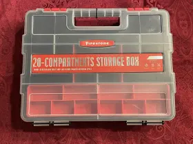 20-COMPARTMENT TOOL SHOP Firestone Organizer Tackle Box Screw