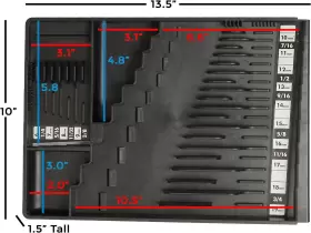 696595909943 TOOL SORTER Wrench Organizer Space Tray #3