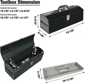 689742793823 TORIN Tool Box Hip Roof Storage Organizer #2
