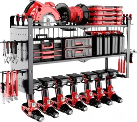 Ppto TOYEAR Power Tool Organizer Wall Mount Pegboard Drill