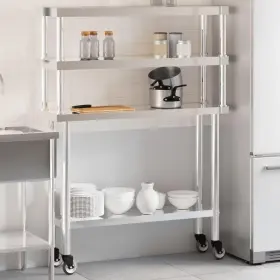 3C3CD7E995 TREATLIFE HOME Steel Kitchen Table Overshelf Food