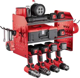 TXT202301-RED TRZZ Power Tool Organizer Wall Mount Drill