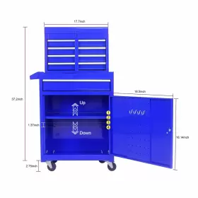 955609451262 TZOU Rolling Tool Chest Drawer Wheels Toolbox #3