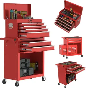 TH111201-01-RED GARAGE Tool Chest Rolling Box Stora