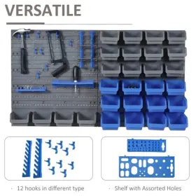 629722780467 WALL Pegboard Tool Organizer Rack Storage Bins