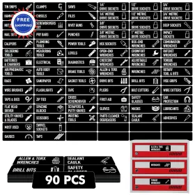 ZH0178 VANTASII Tool Chest Organizer Labels Magnetic Steel