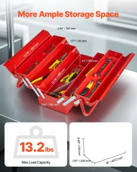 197988651253 VEVOR Tool Box Folding Cantilever Toolbox Handle
