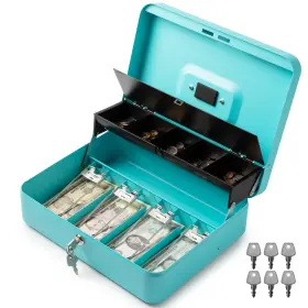 500015 VOLCORA Cash Box Key Lock Cyan