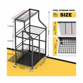 GTO-B01 WASAIT Garage Organizer Garden Tool Wheels #2