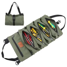 789964522505 WESSLECO Tool Roll Up Pouch Canvas Wrench Bag