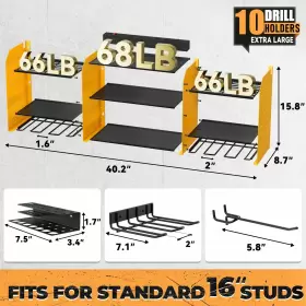 735530254981 WIWIDRM Power Tool Organizer Wall Mount Charging #3