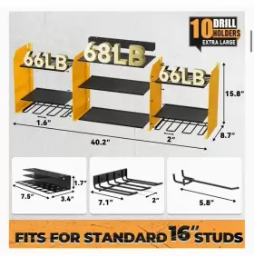 735530255025 WIWIDRM Power Tool Organizer Wall Mount Charging #2