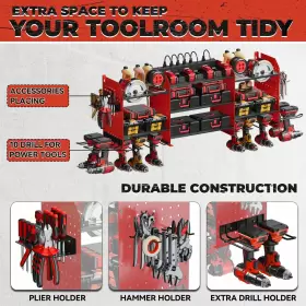 735530255100 WIWIDRM Power Tool Organizer Wall Mount Charging #2