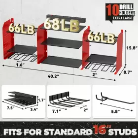 735530255100 WIWIDRM Power Tool Organizer Wall Mount Charging #3