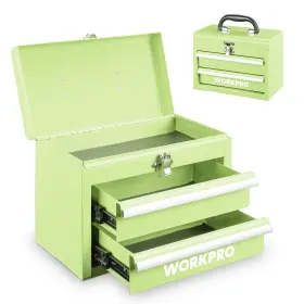 082158 WORKPRO Mini Tool Box Chest Drawers Lockable Latches